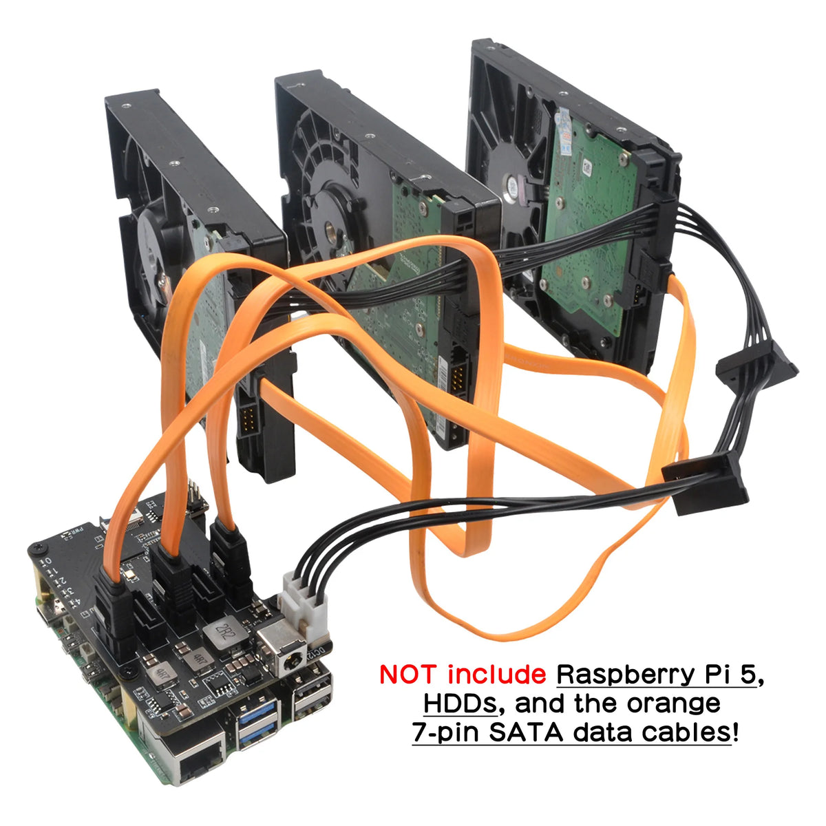 Custom  X1009 PCIe to 5-Port SATA Shield for Raspberry Pi 5 (NOT Support Boot from HDD/SSD)