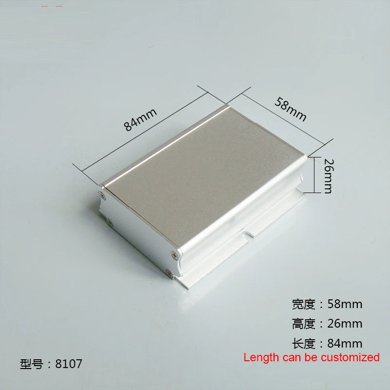 Custom Silver color aluminum housing case for electronics project case 26H)x58(W)x84(L) mm Manufacturer
