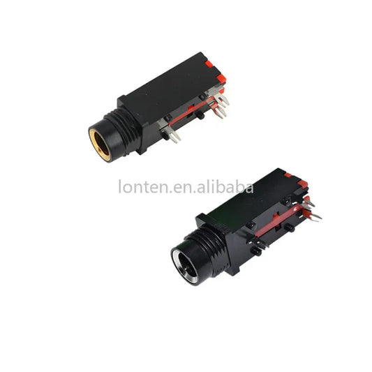 Custom 5PCS 6.35mm / 6.5mm Jack Gold Plated 3P Microphone Socket 6.35 /6.5 Audio Straight Jack Connector Manufacturer