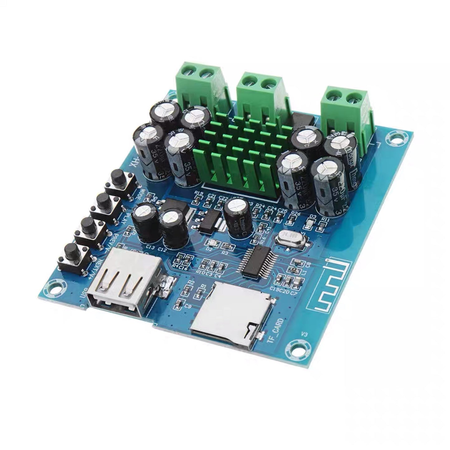 2*50W TPA3116D2 Stereo Audio amplifier board With U disk TF card Dual channels tpa3116 pcb audio amplifiers board assembly Customize