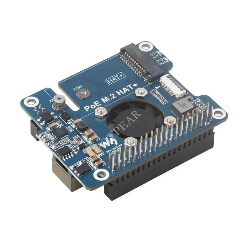 Raspberry Pi 5 PoE HAT Supports PCIe to M.2 Adapter with PoE Function NVMe Protocol M.2 Solid State Drive for Education Learning