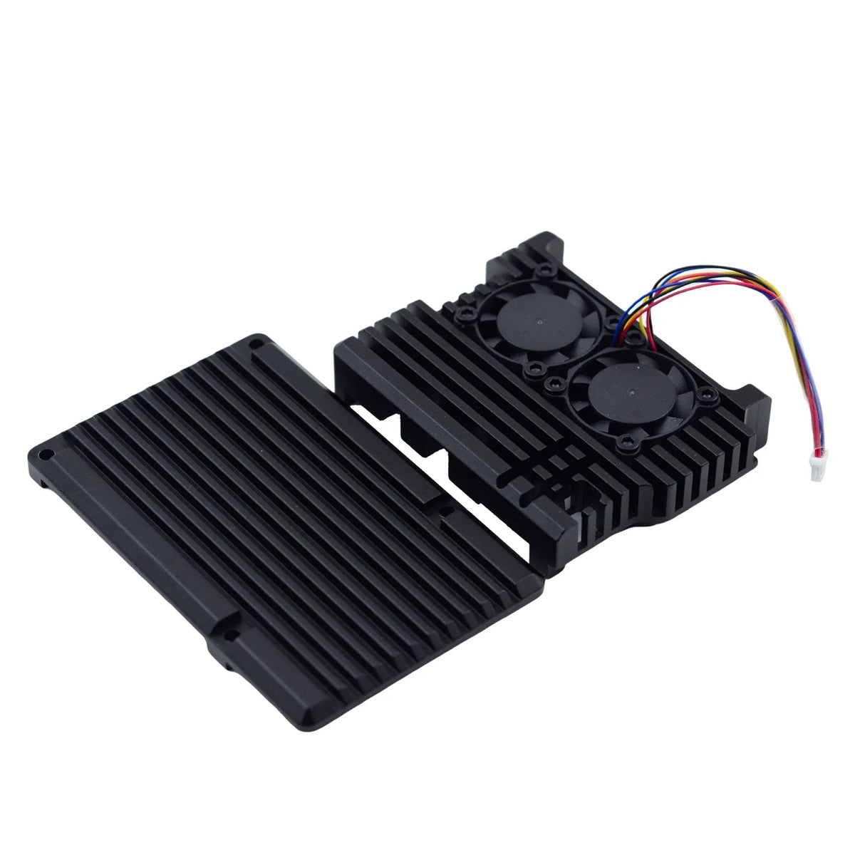 Raspberry Pi Case Aluminum Alloy Case Cover Cooling Protective Box With 2 PWM Fan for Raspberry Pi 5