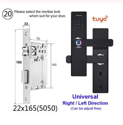 Custom Wifi Electronic Door Smart  Lock With Tuya APP Remotely  Biometric Fingerprint  Smart Card Password tuya smart lock Manufacturer
