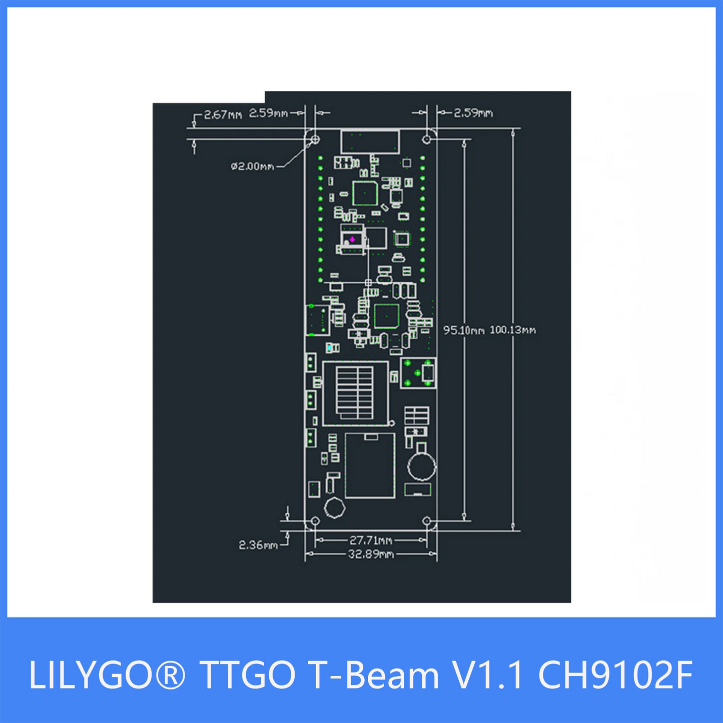 Custom TTGO T-Beam V1.1 ESP32 433/868/915/923Mhz WiFi Wireless BT Module GPS NEO-6M sma LORA 32 18650 Battery Holder Manufacturer