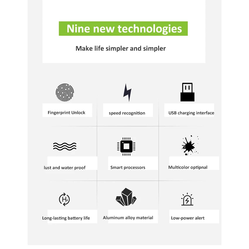 Custom Lonten smart home colorful fingerprint padlock Biometric Fingerprint Padlock luggage backpack Smart Lock Manufacturer