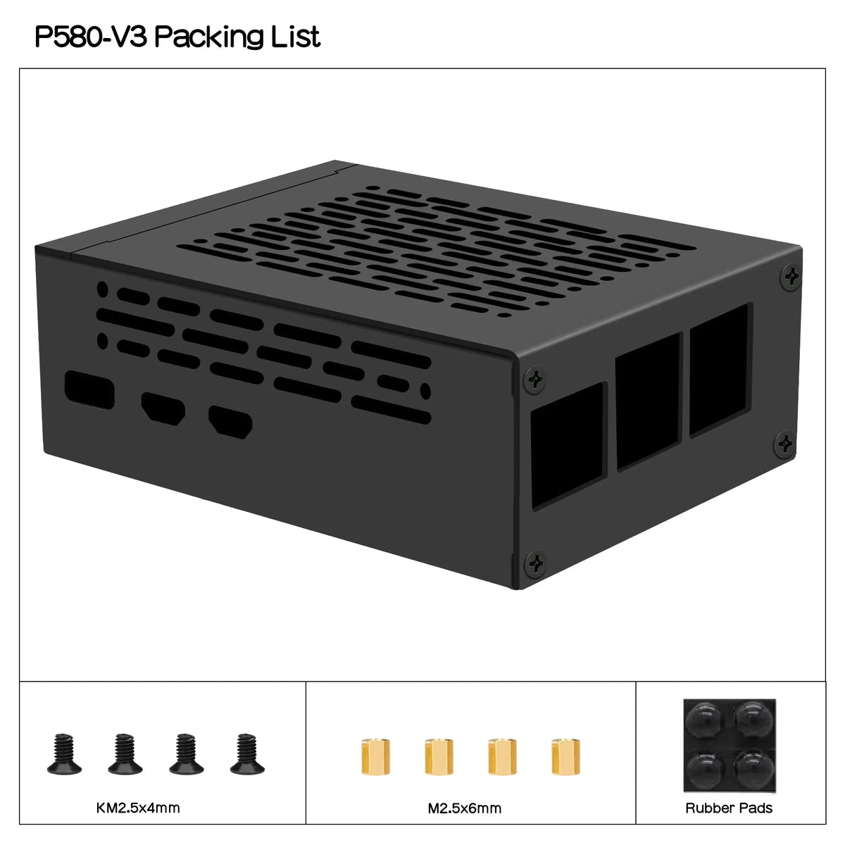 Metal Case P580-V3 for Raspberry Pi 5 X1002 X1005 Board NOT Support X1000 X1001 X1003 Board