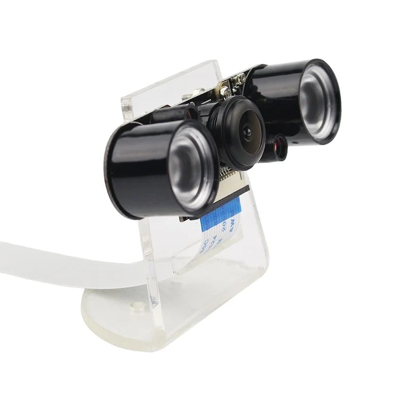 Custom Lonten Raspberry Pi 3 1080P Wide Angle Night Version Camera+IR Lights+Transparent Acrylic Holder+FFC Cable for Raspberry Pi 3B+/ Manufacturer