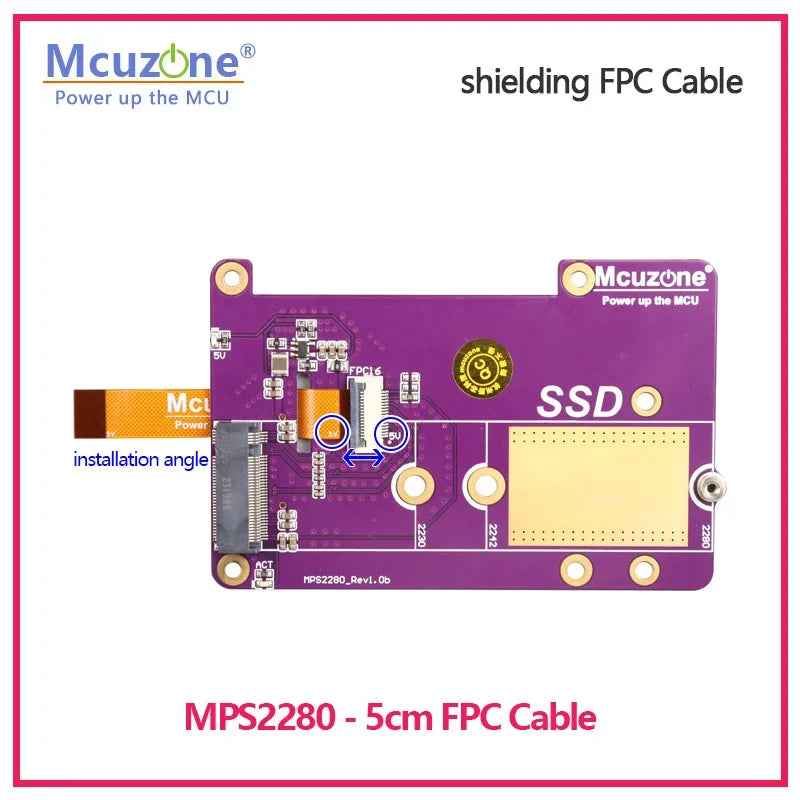 New 16Pin 0.5mm Pitch FPC Cable for Raspberry Pi 5, with Shielding and PCIe Differential Pair Impedance Control Custom