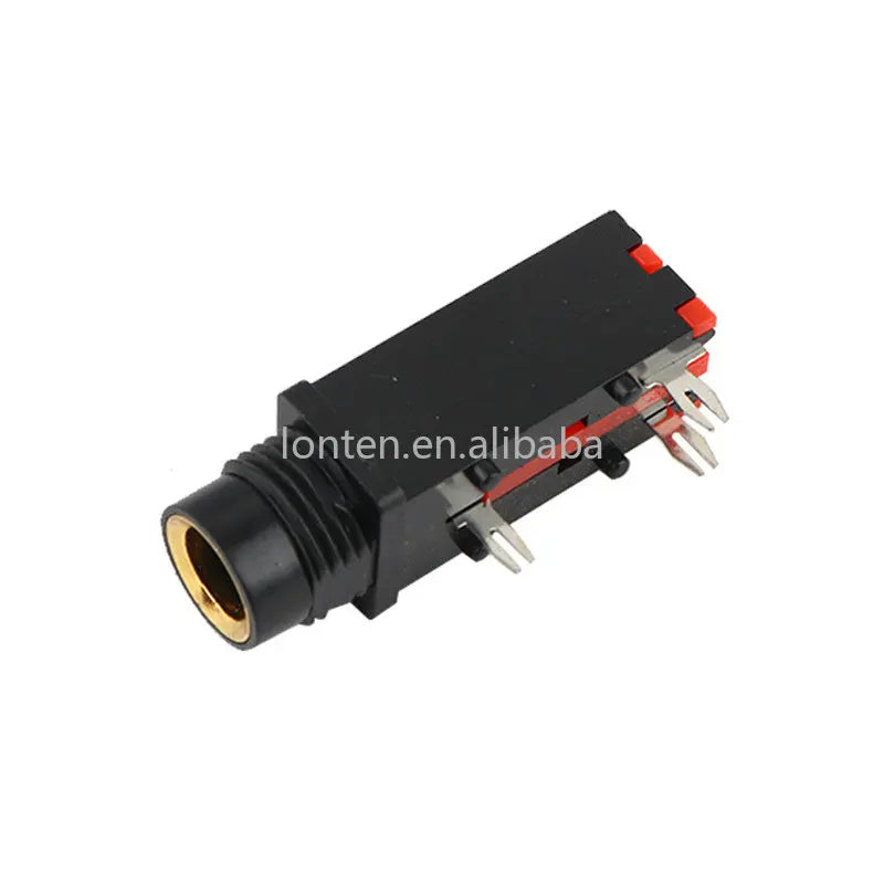 Custom 5PCS 6.35mm / 6.5mm Jack Gold Plated 3P Microphone Socket 6.35 /6.5 Audio Straight Jack Connector Manufacturer