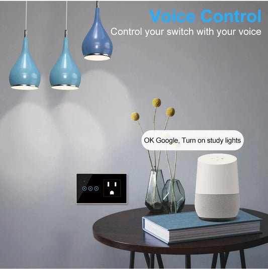 Custom WiFi Smart US Standard Socket Plug with 1/2/3 Gang LED Light Touch Switch APP Control Work Electronic Component Manufacturer