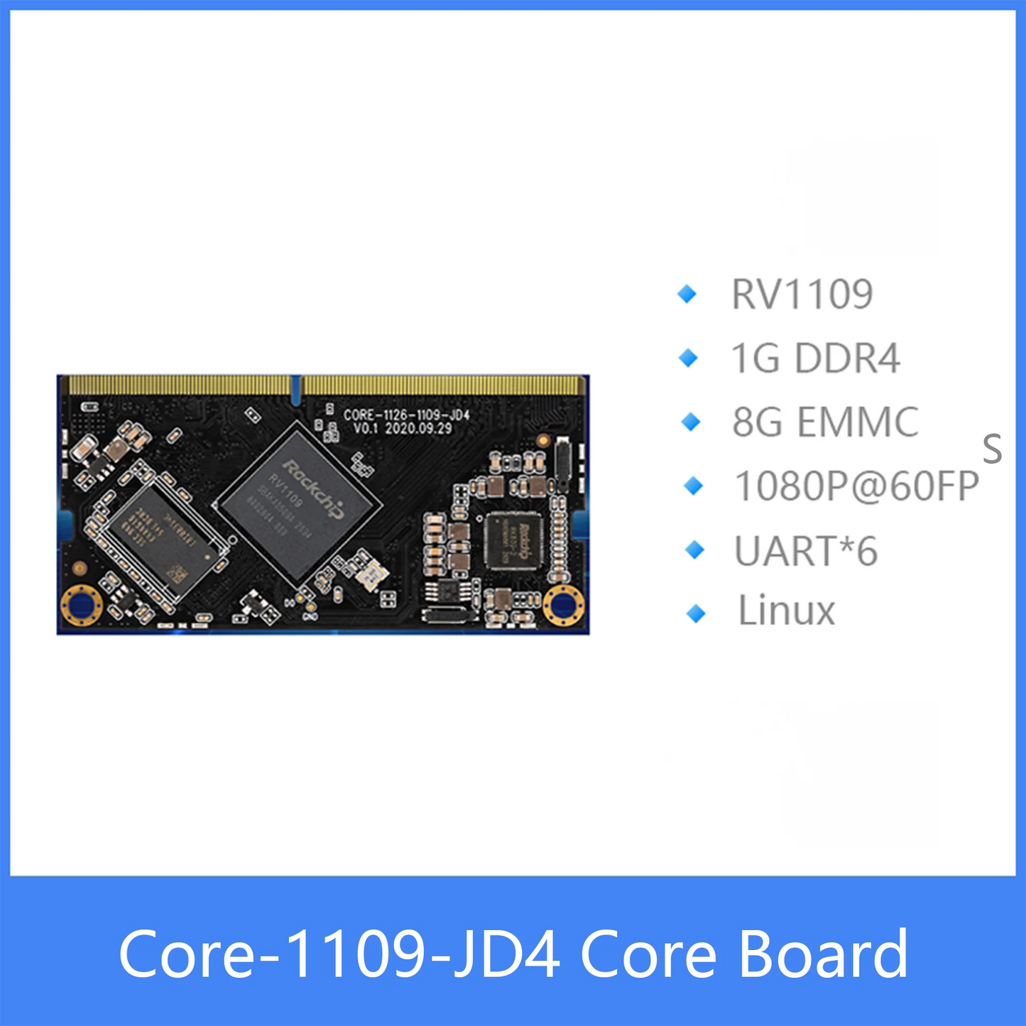 Custom Core-1109-JD4 High-Performance AI Vision Core Board  1G+8G 1080P 60FPS Linux Dual-core ARM cortex-A7 32bit Manufacturer