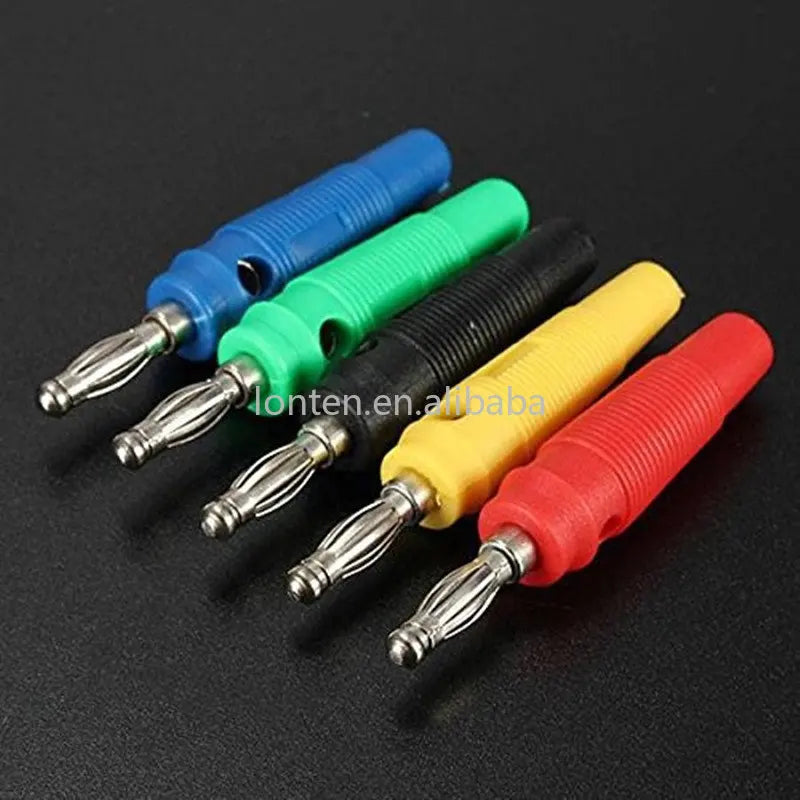 Custom Custom 20 pcs 5 Color Amplifier Speaker Binding Post Nickel Plated 4mm Banana Jack Plug FOR Audio male Connectors Solder 55mm Manufacturer