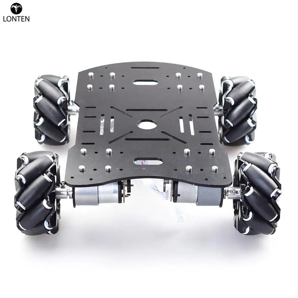 Custom Lonten 80mm Mecanum Acrylic Platform Omni-Directional Mecanum Wheel Robot Car with for arduinos MEGA or with STM32 Electronic Co Manufacturer