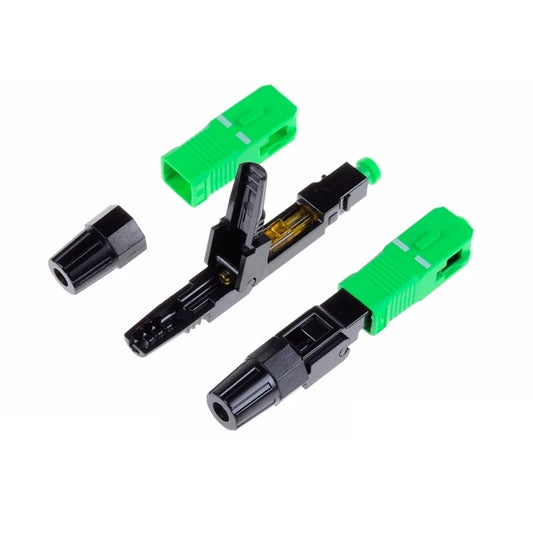 Custom High Quality 50PCS SC APC fiber optic SC APC Single-mode Fast connector SC APC FTTH Fiber Optic quick Connector Manufacturer