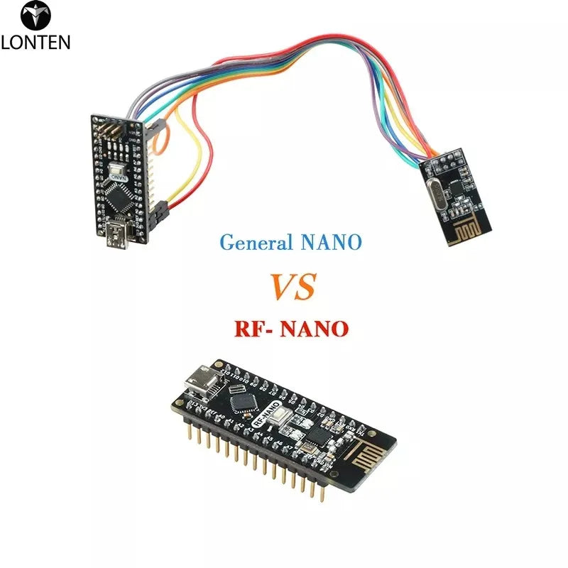 Custom RF Nano V3.0 Micro USB Module ATmega328P QFN32 5V 16M CH340 Integrate NRF24l01+2.4G Wireless Imme Manufacturer