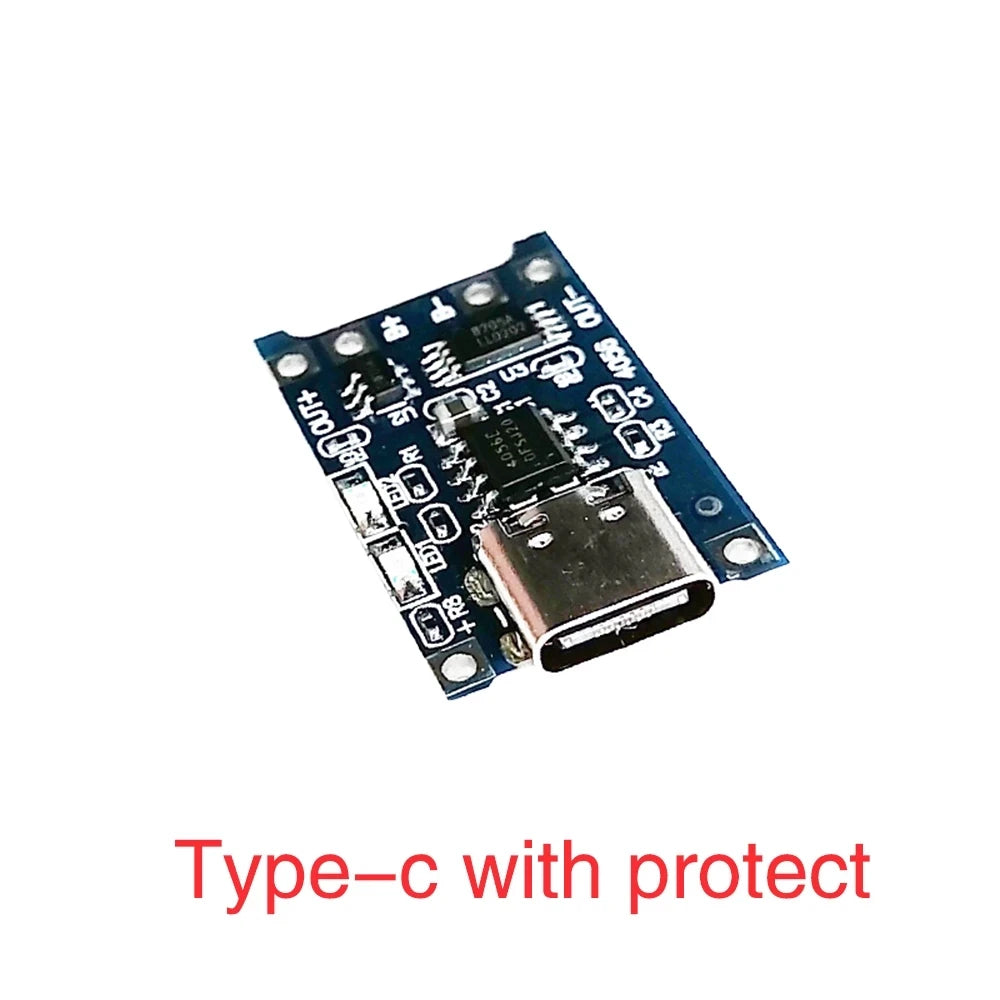 Custom Type-c/Micro/Mini USB 5V 1A 18650 TP4056 Lithium Battery Charger Module Charging Board With Protection Dual Functions 1A Li-ion Manufacturer