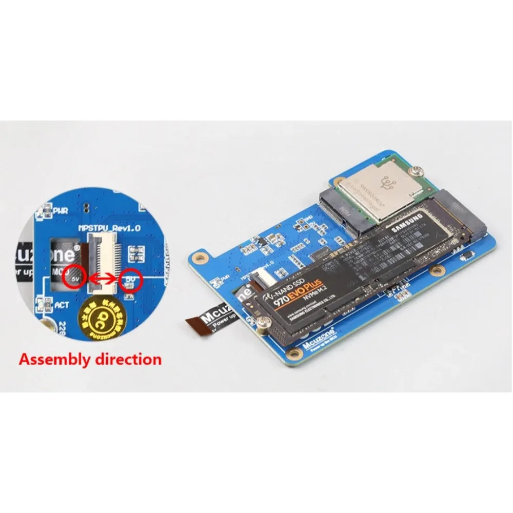 ,Raspberry Pi 5 PCIE To TPU and SSD HAT, AI for RPi5, Support Google Coral Edge TPU,support NVME SSD Custom