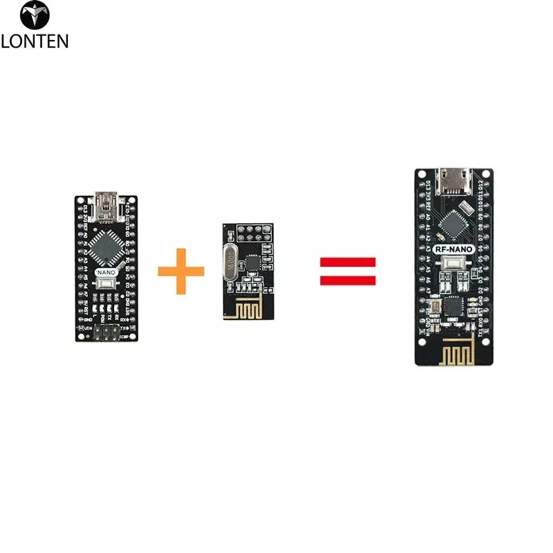 Custom RF Nano V3.0 Micro USB Module ATmega328P QFN32 5V 16M CH340 Integrate NRF24l01+2.4G Wireless Imme Manufacturer