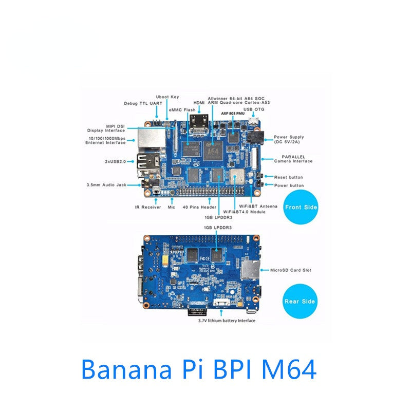 BPI-M64 Banana Pi Allwinner A64 Board 64-bit Quad-core mini single board computerCustom PCB smart wireless routers pcba smt