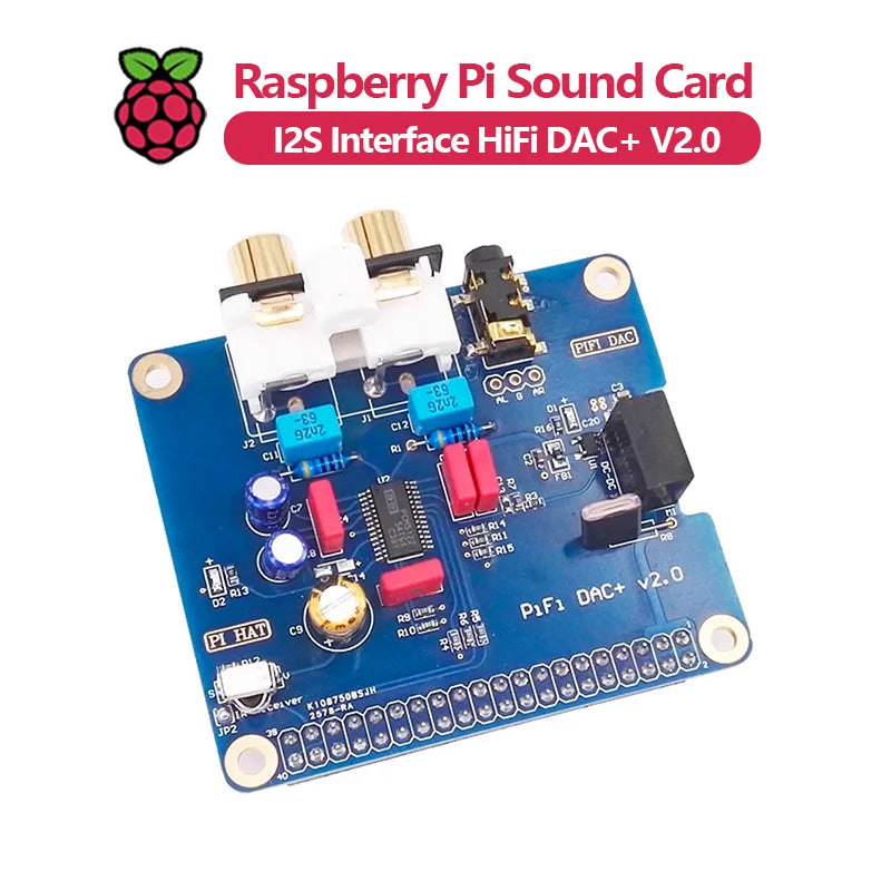 Raspberry Pi 5/4/3B+ HIFI DAC+ Sound Card with I2S Interface PiFi DAC+ V2.0 (HiFi Quality)