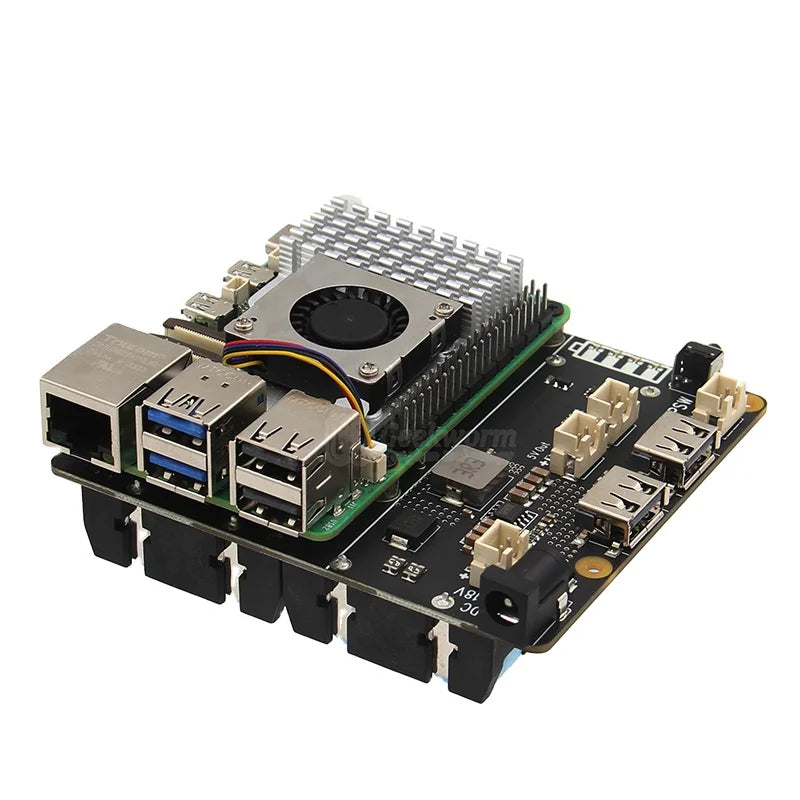 Custom X1202 Extension Board UPS & Power Management Board with 4 Cell 18650 Battery Holder for Raspberry Pi 5
