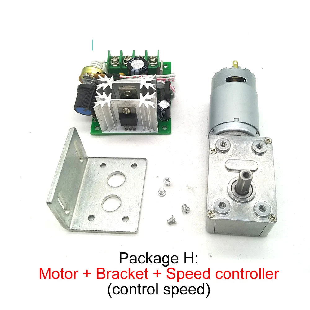 Custom 12V Worm Gear Motor DC Mini Reducer Motor Worm Reduction Gearbox Engine Self-Locking Geared Motor  JGY-395 Manufacturer