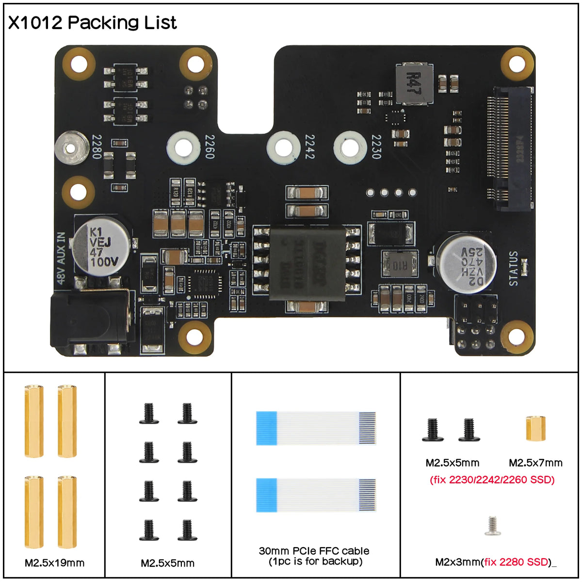 Custom  X1012 POE NVME Shield | POE HAT for Raspberry Pi 5