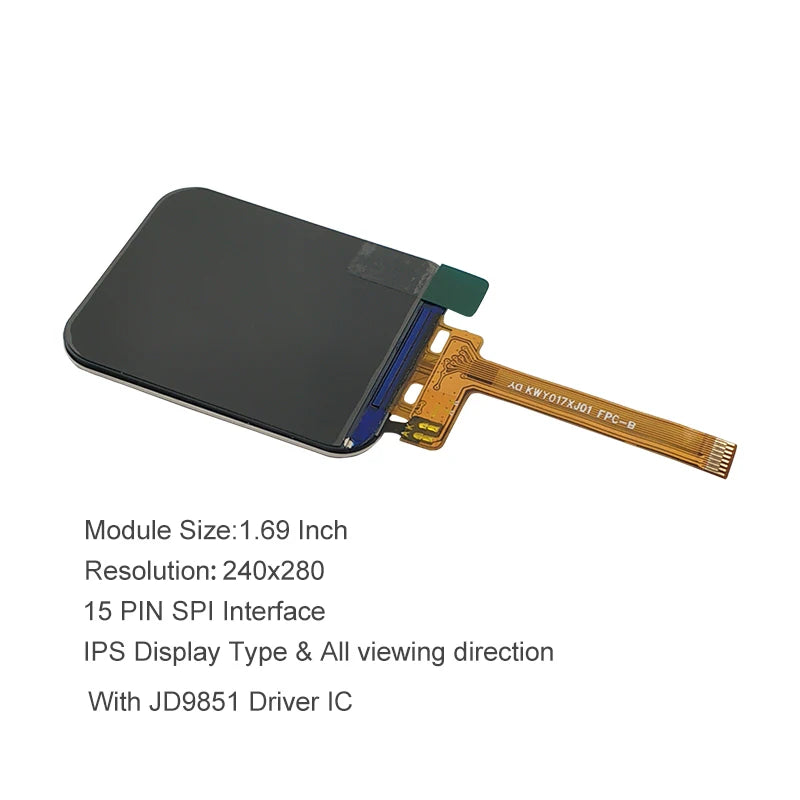 Custom original 1.69 Inch 240x280 Display LCD TFT Panel Wearable LCD Screen For Smart Watch Manufacturer