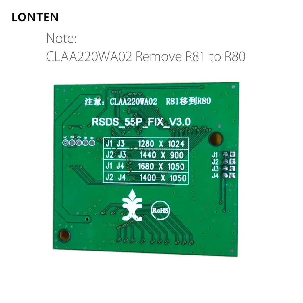 Custom Lonten RSDS_S4_V3.0 55P 0.5 FFC LVDS Turn RSDS Signal Transform Adapter Board Conversion Card for A220Z5 CLAA220WA02-ZB A190A8 Manufacturer