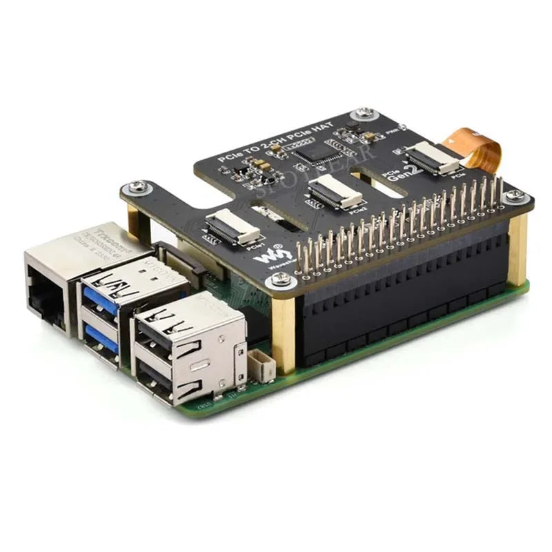 Custom Raspberry Pi 5 Educational Dual 2-CH PCIe FFC HAT Board