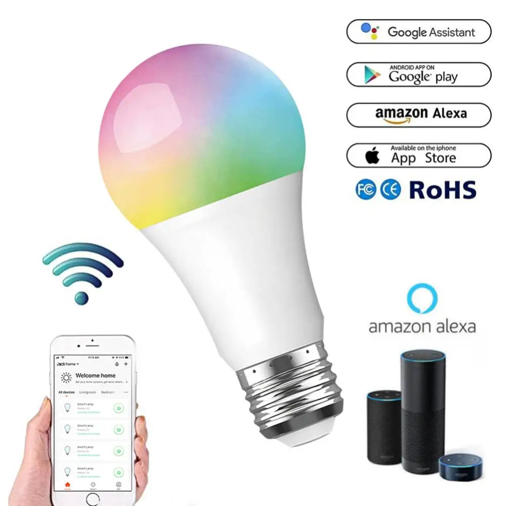 Custom LED bulb 10W / 7W / 9W Smart RGB Warning lighting Dimmer LED lamp smart bulbs control with Alexa Google smart light bulb Manufacturer