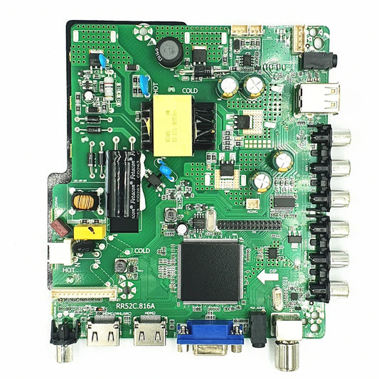 Custom    New LCD TV motherboard rr52c.816a is often used in 32 inch LCD TV, supporting DVB-T, DVB-T2 and other functionsManufacturer