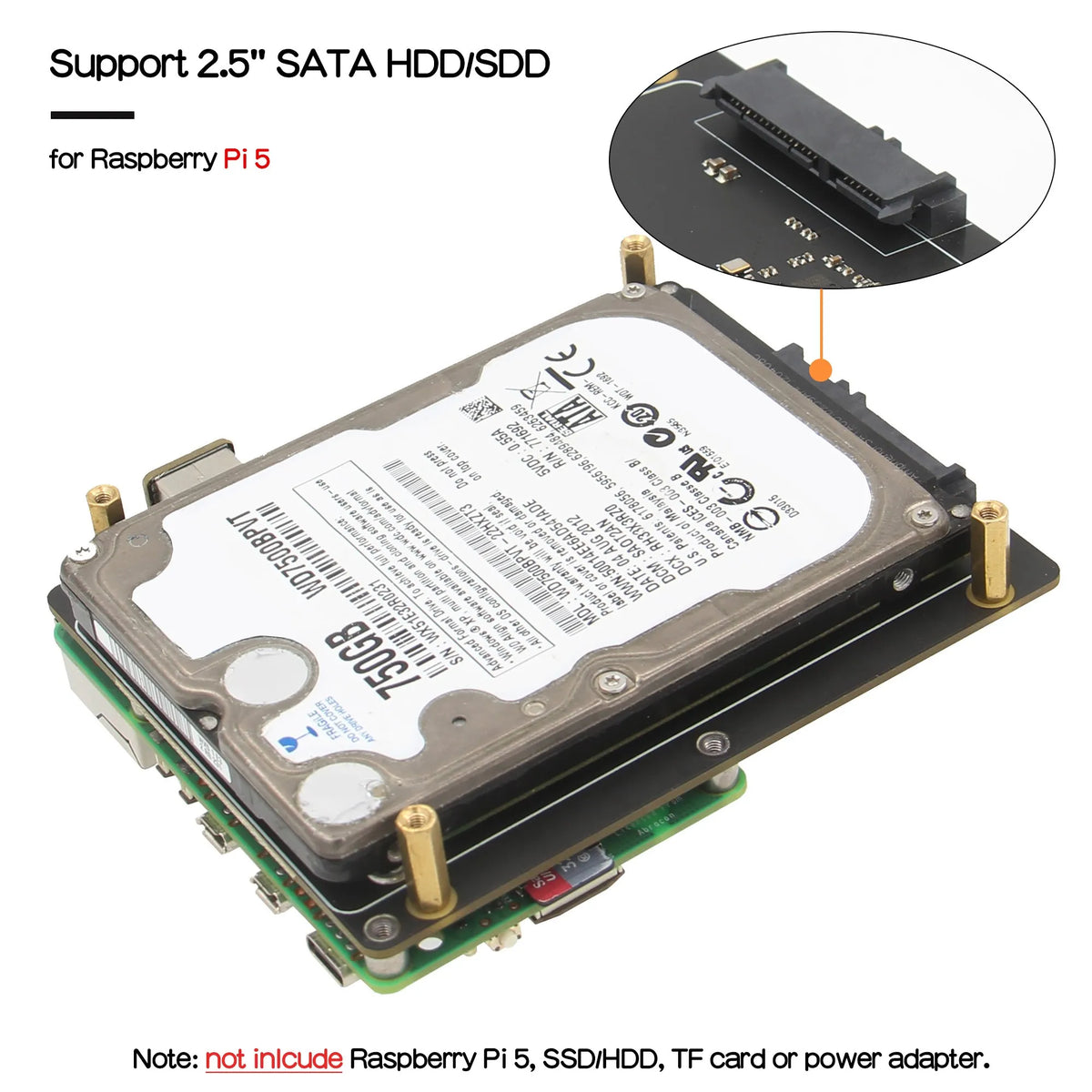 Custom  X1100 2.5" SATA HDD / SSD Shield for Raspberry Pi 5