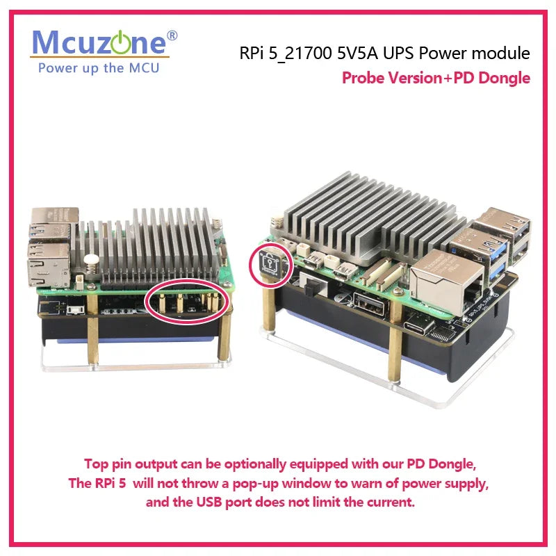 Raspberry Pi 5 UPS Power Module,21700 5V5A, Output USB-C with PD Negotiation Function Custom