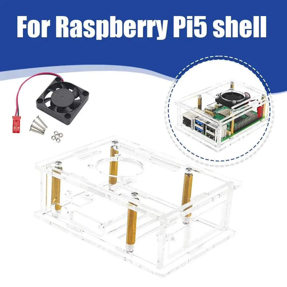 Custom Newest For Raspberry Pi 5 Acrylic Case Transparent Shell Optional Cooling Fan Aluminum Heatsink for for Raspberry Pi 5 Manufacturer