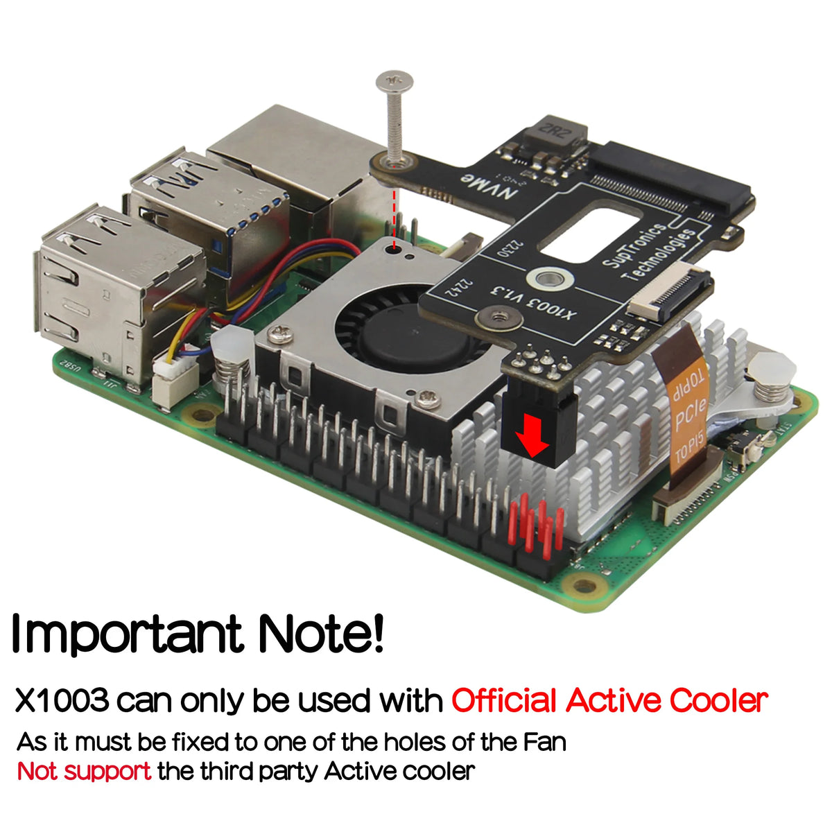 Custom  X1003 Pcie M.2 NVMe SSD 2242 Board for Raspberry Pi 5