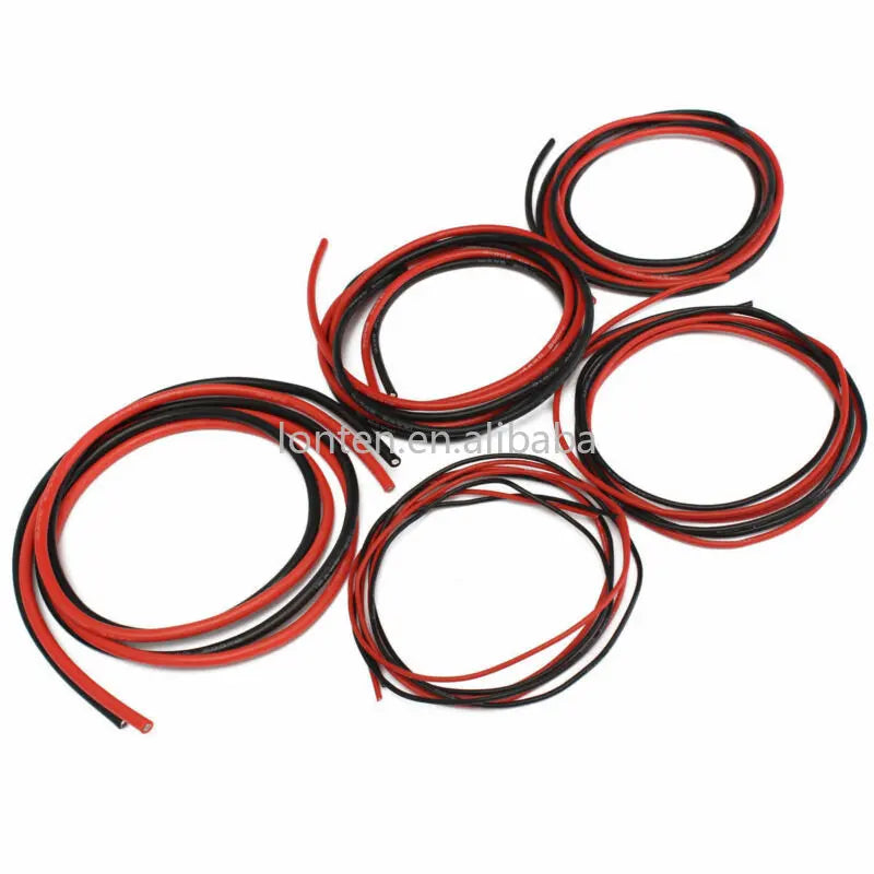 Custom Custom 1meter Black +1meter Red Silicon Wire 12AWG 14AWG 16AWG 22AWG 24AWG Heatproof Soft Silicone Silica Gel Wire Cable Manufacturer