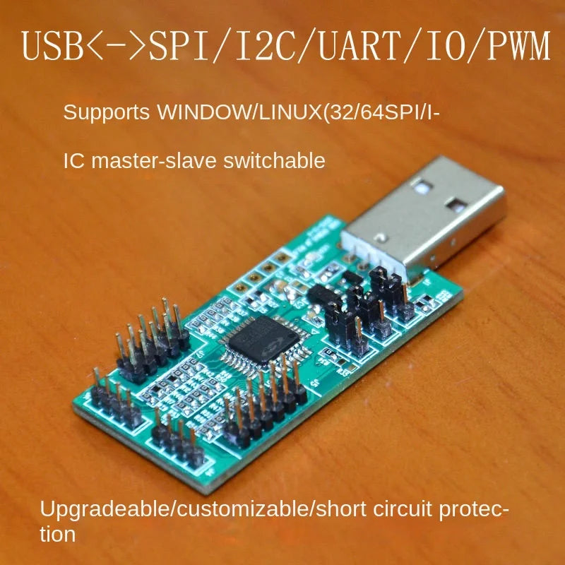 Custom Custom USB to UART, I2C, SPI (with 4 ADC, 4 PWM, 8 digital IO and nRF2401 test software) Manufacturer