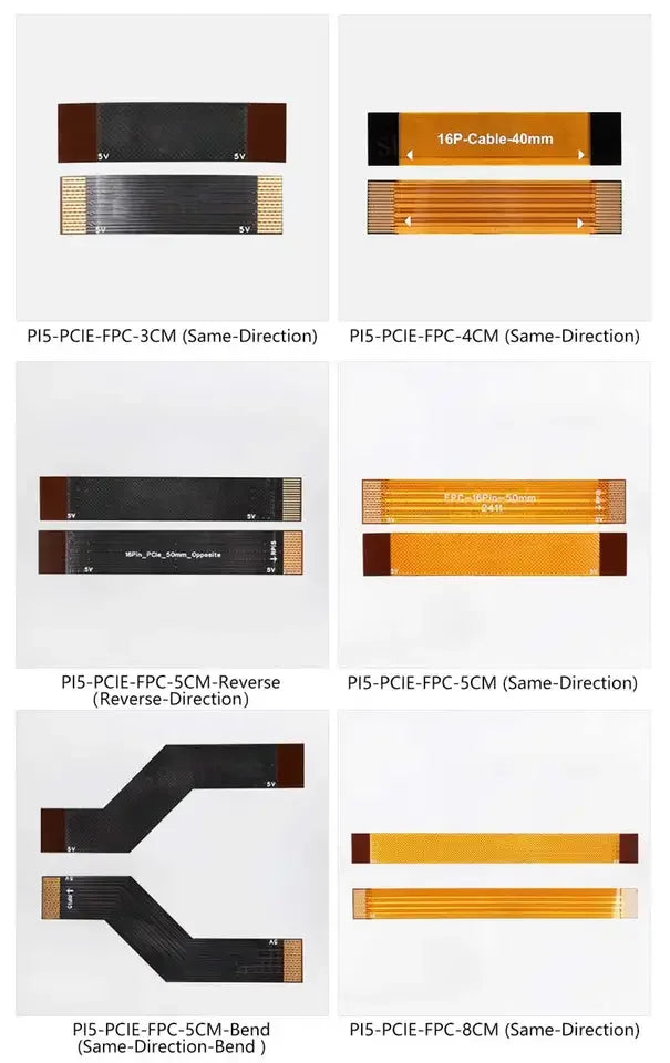 Custom Raspberry Pi 5 PCIE FPC Cable with 90R Differential Matching Higher Speed for M.2 NVMe SSD