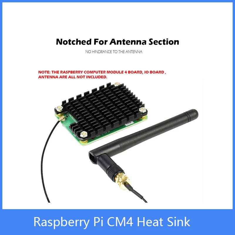 Custom Raspberry Pi CM4 Heatsink, Raspberry Pi Computer Module 4 Heat Dissipation Heat Sink with Thermal Tapes Notched for Antenna Manufacturer