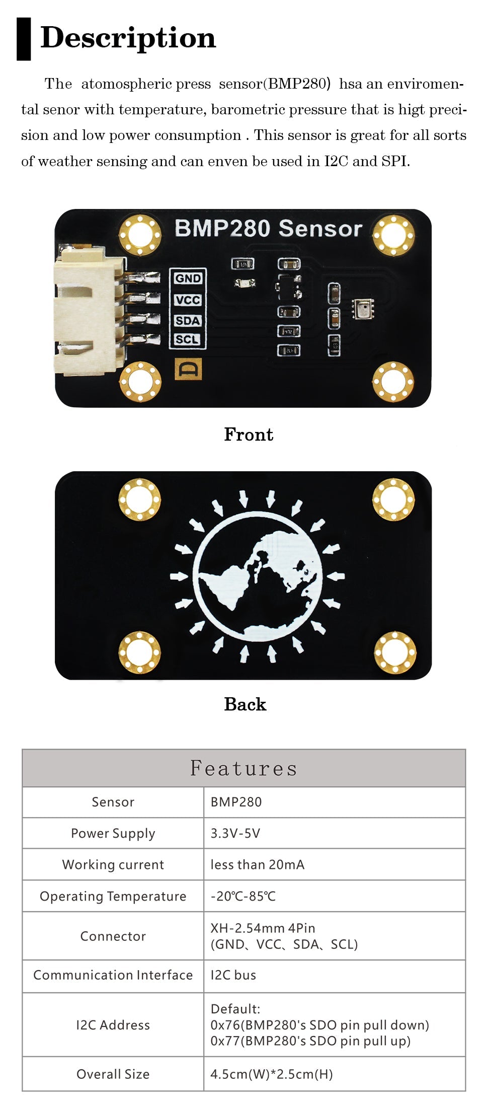 Custom PCB pcba for tv Atmospheric Pressure  Senor MP280 Module pyBoard Micropython Programming I2C 3.3V qi charger pcba