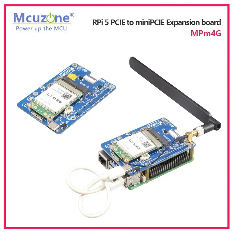 MPmTPU&4G Raspberry Pi 5 PCIE To MiniPCIE Expansion Board Custom