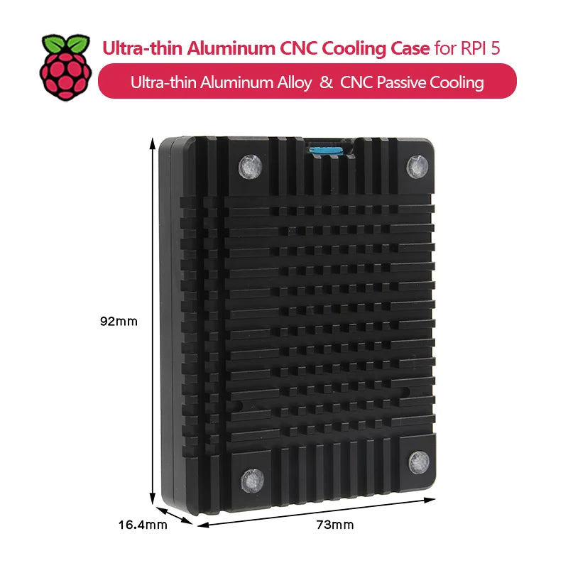 Ultra-thin Aluminum Alloy CNC Passive Cooling Protective Case for Protection Cooling Compatible Raspberry Pi 5 N310/N311