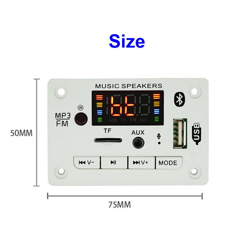 2*25W BT Digital Audio Decoder Board FM MP3 Player Class D Stereo DIY Speaker USB AUX Recording Power Amplifier pcb assembly Customize