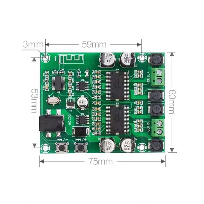 2*20W Dual YDA138 Amplifier Board 2 Channel Digital Power Audio Class D DC12V HIFI Stereo audio Amplifiers pcb board assembly Customize