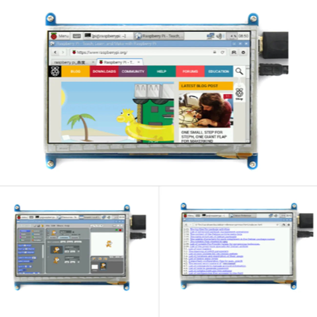 Custom 7 Inch 800*480/ 1024*600 Ips Capacitieve Touch Panel Tft Lcd Module Scherm Voor Raspberry pi 3 B + Manufacturer