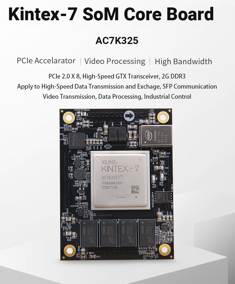 SoM AC7K325: Xilinx Kintex-7 K7 XC7K325 7325 Industrial Grade Module FPGA Development Board Custom PCB led pcba flexiblecurved customize