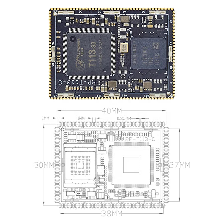 Custom PCBA Allwinner t113-s3 development board t113-s3 core board allwinnertech Rongpin rp-t113 wide temperature level Manufacturer