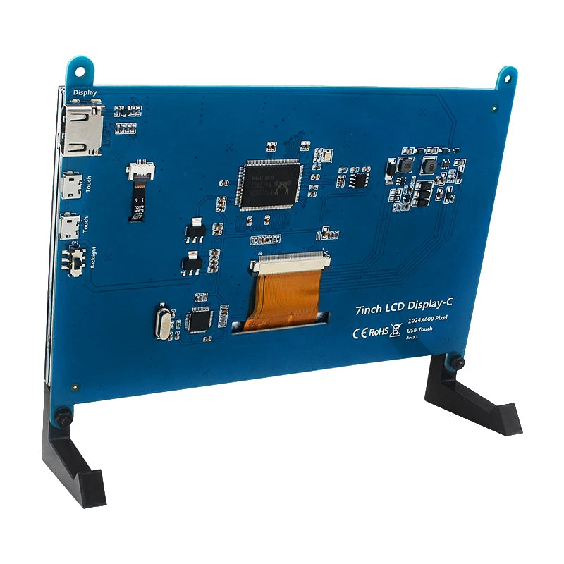 Caturda 7 Inch Touch Screen 1024*600 IPS Portable Display Raspberry Pi 5 4B 3B+ 3B Zero -compatible Secondary Monitor PC