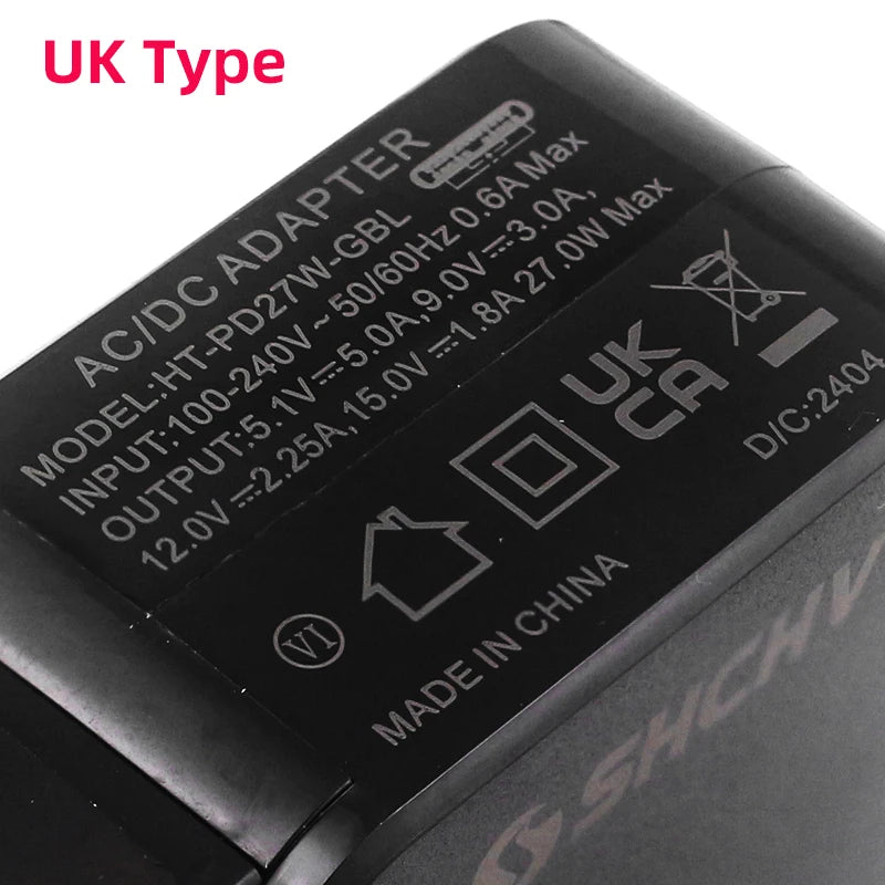 Raspberry Pi 5 Power Supply PD 27W 5.1V 5A USB-C Power Adapter EU/US/UK Plug for Raspberry Pi 5 Orange Pi 5 Pro/Max/Ultra/4A